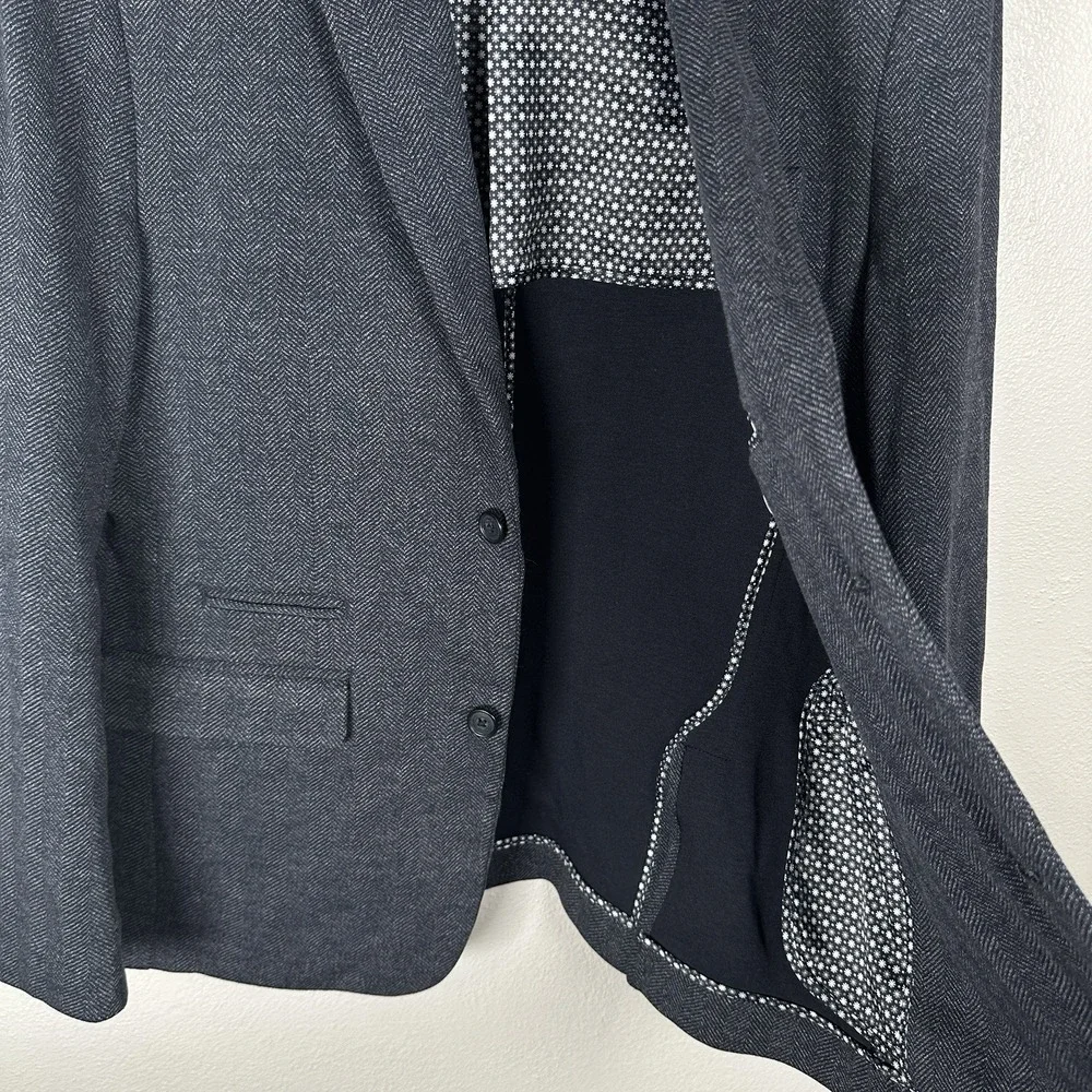 7 Diamonds Benjamin Comfort Stretch Blazer Sz Large Blue Herringbone Sport Coat